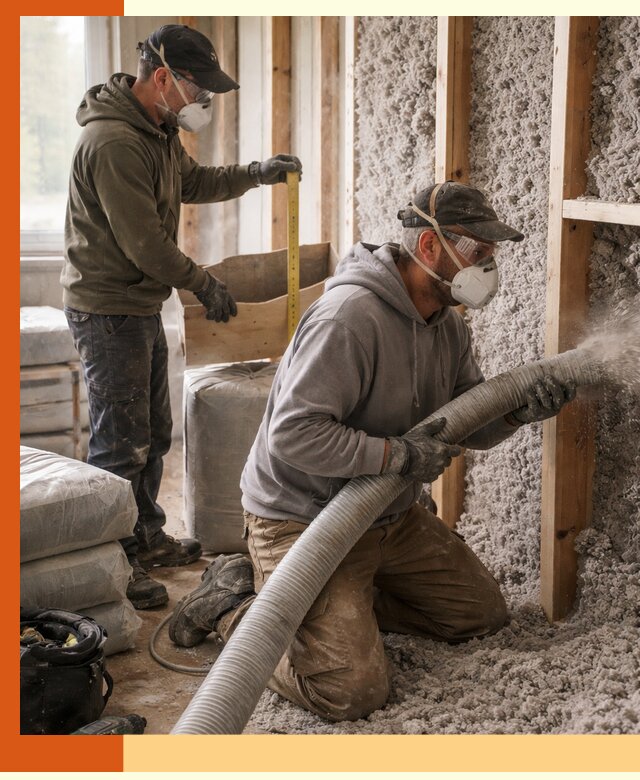 Утепление таунхауса эковатой в Малоярославце для максимально теплых стен