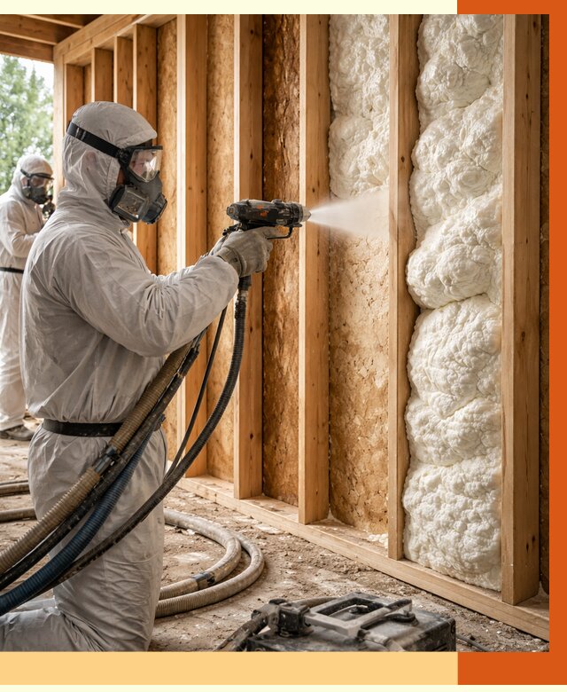 Утепление каркасного дома ППУ в Малоярославце от 2896 руб./м2 — работа под ключ | ТепломастерМлр