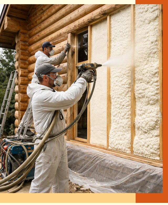 Утепление деревянного дома ППУ в Малоярославце от 4344 руб/м2 | ТепломастерМлр — под ключ