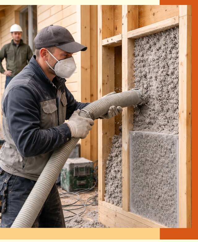 Утепление дома из бруса эковатой в Малоярославце от 1913 руб/м2 | ТепломастерМлр