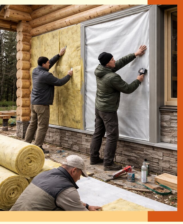 Утепление бревенчатого дома в Малоярославце от 7912 руб/м2 — заказать под ключ | ТепломастерМлр