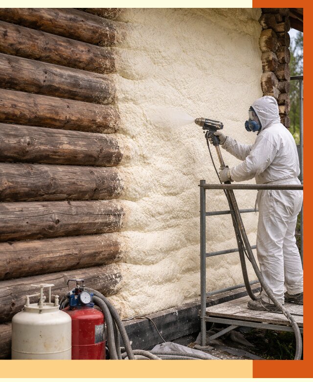 Утепление бревенчатого дома ППУ в Малоярославце под ключ от 6464 руб. | ТепломастерМлр