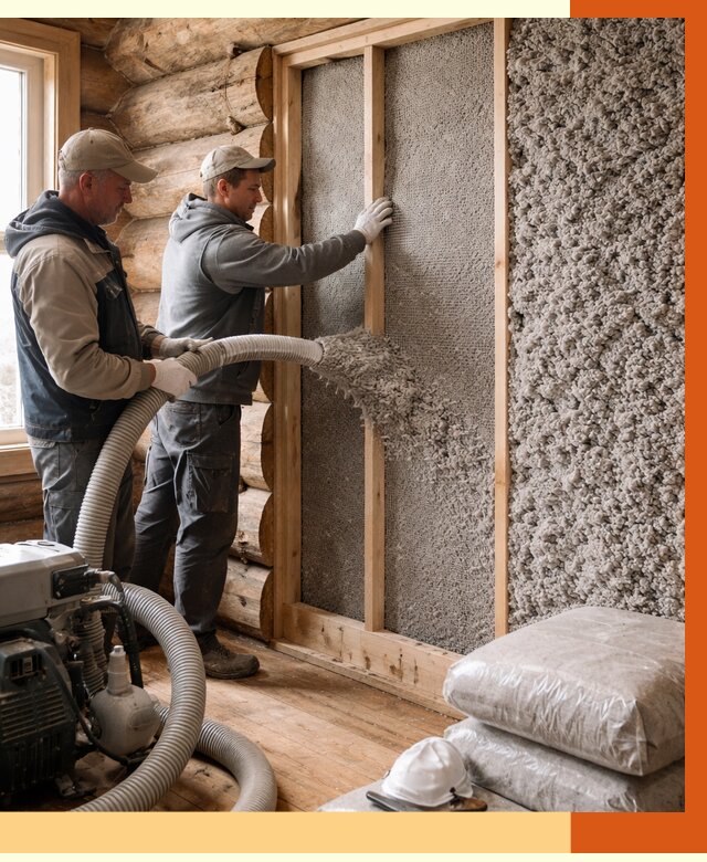 Утепление бревенчатого дома эковатой в Малоярославце от 2844 руб. | ТепломастерМлр