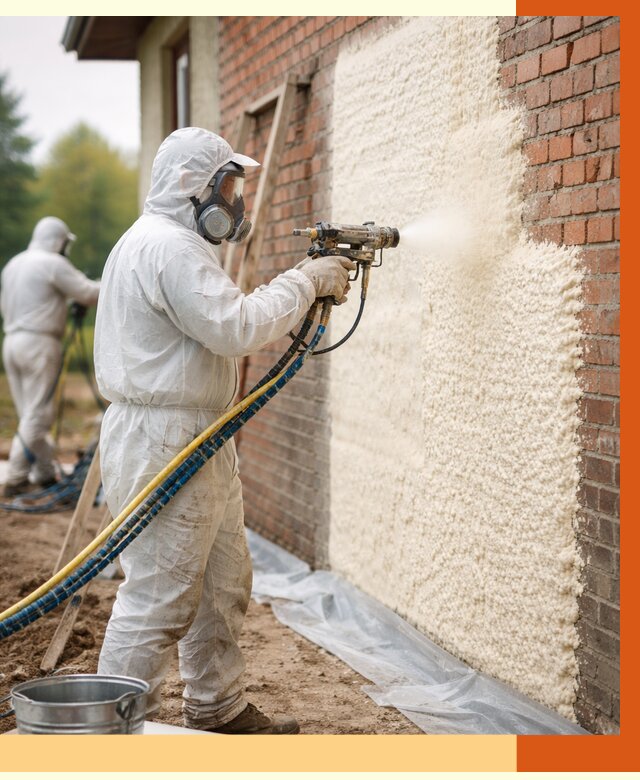 Утепление кирпичного дома ППУ в Малоярославце под ключ от 6722 руб. | ТепломастерМлр