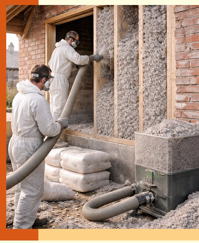 Утепление кирпичного дома эковатой в Малоярославце