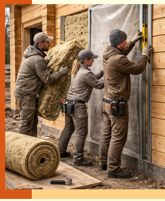 Утепление дома из двойного бруса в Малоярославце качественно и надёжно