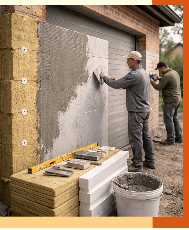 Утепление гаража снаружи в Малоярославце от 4344 руб. за м2 — наружное утепление под ключ | ТепломастерМлр