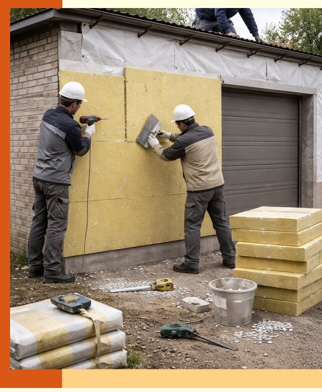 Утепление гаража снаружи в Малоярославце качественно и надёжно