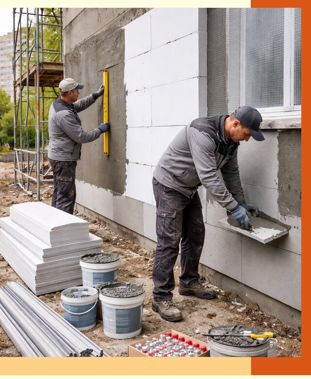 Утепление фасада и стен снаружи в Малоярославце от 4344 руб. | ТепломастерМлр