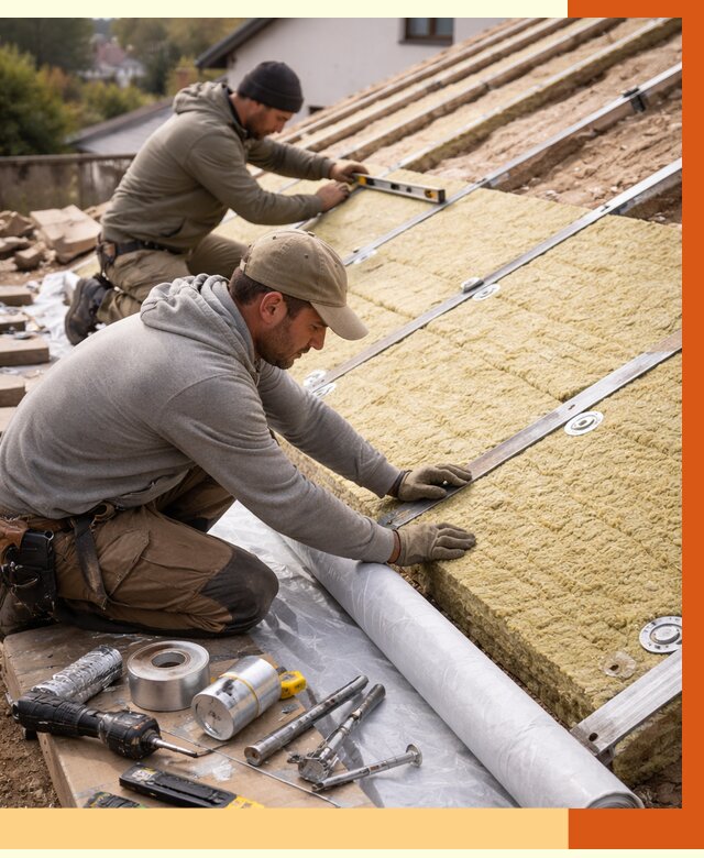 Утепление крыши снаружи в Малоярославце под ключ от 1241 руб./м2 | ТепломастерМлр