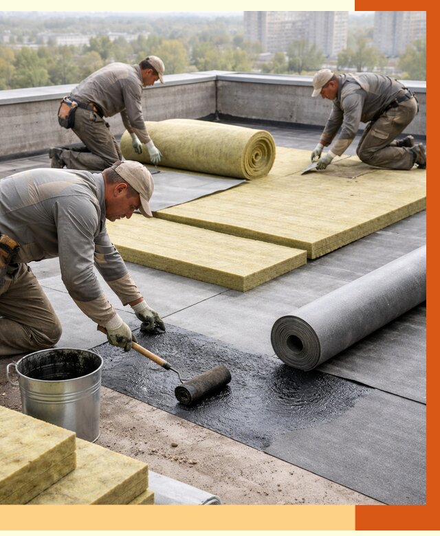 Утепление плоской крыши в Малоярославце от 7446 руб./м2 под ключ | ТепломастерМлр