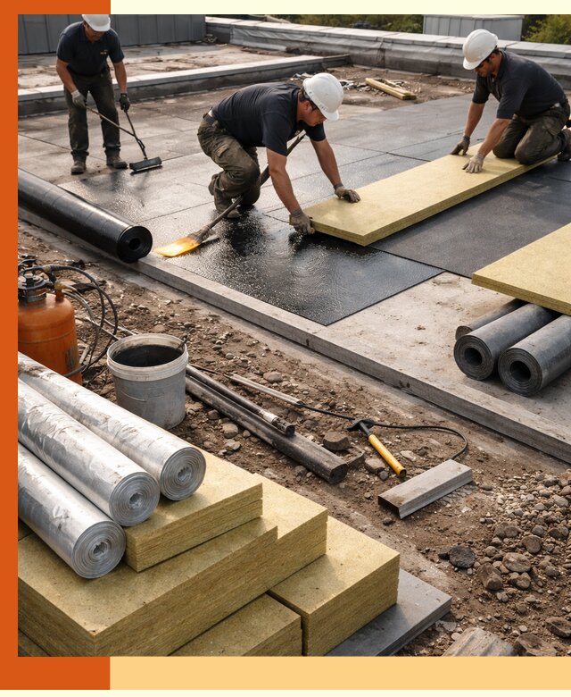 Утепление плоской крыши в Малоярославце — надежная теплоизоляция и герметизация