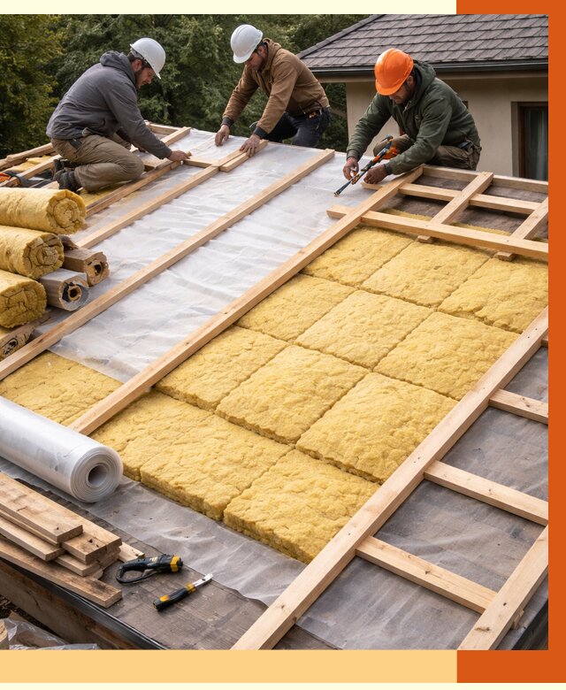 Утепление скатной крыши в Малоярославце от 1293 руб./м2 под ключ | ТепломастерМлр