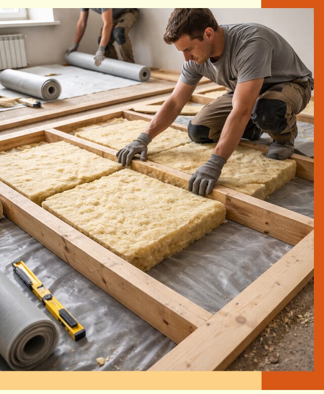 Утепление деревянного пола в Малоярославце от 1551 руб./м2 под ключ | ТепломастерМлр