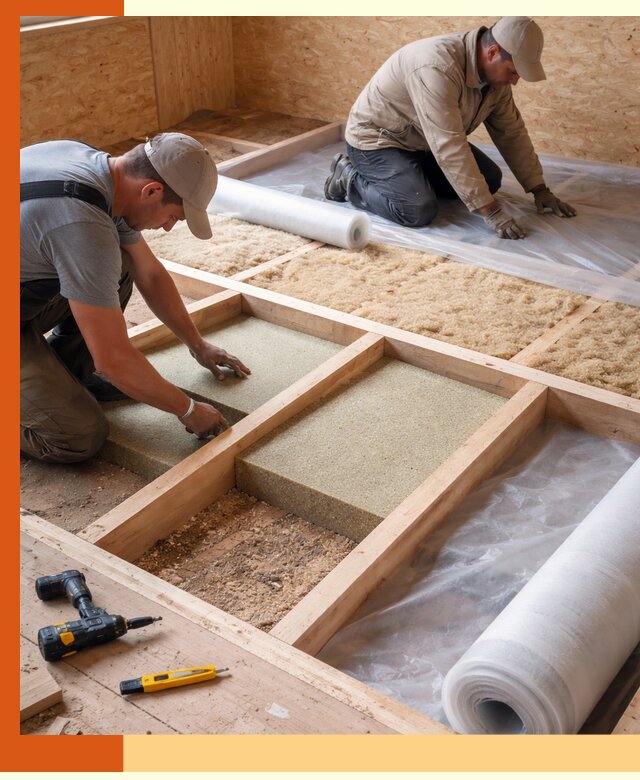 Профессиональное утепление деревянного пола в Малоярославце