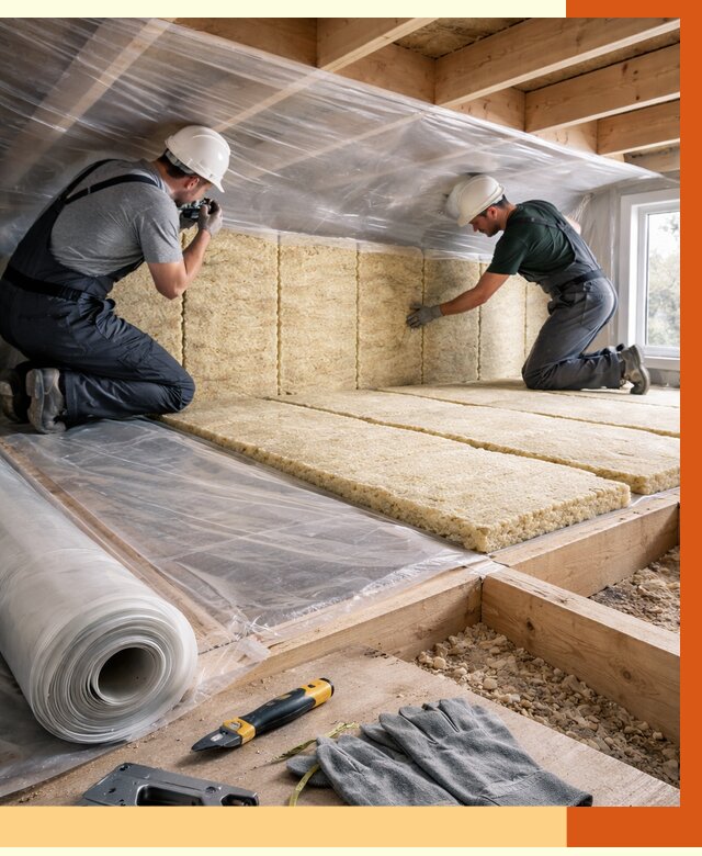 Утепление перекрытий в Малоярославце от 2947 руб/м2 — утепление межэтажных и чердачных | ТепломастерМлр