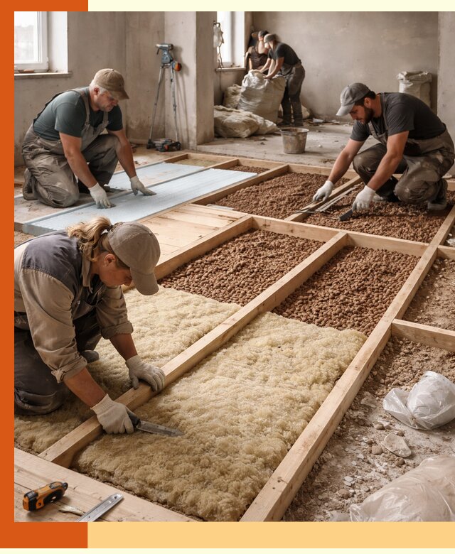 Утепление перекрытий жилых и промышленных зданий в Малоярославце