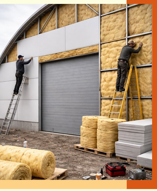 Утепление ангара пенополиуретаном в Малоярославце от 7446 руб./м² — комплекс от ТепломастерМлр