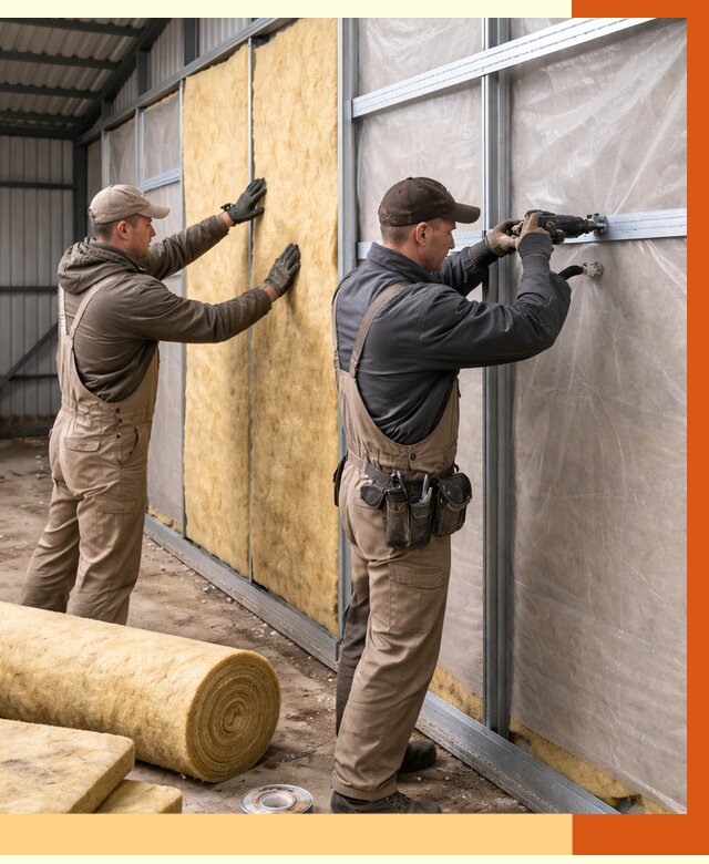 Утепление металлического ангара в Малоярославце от 4912 руб/м2 — услуги под ключ | ТепломастерМлр