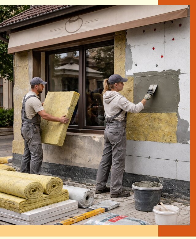 Утепление кафе в Малоярославце от 4344 руб/м2 — комплексно под ключ | ТепломастерМлр