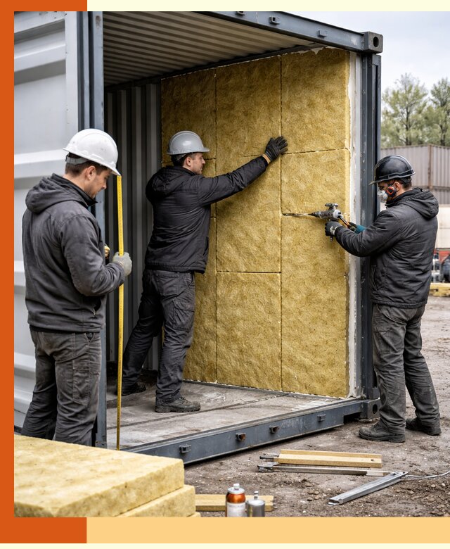 Утепление морского контейнера в Малоярославце: надежная теплоизоляция и защита