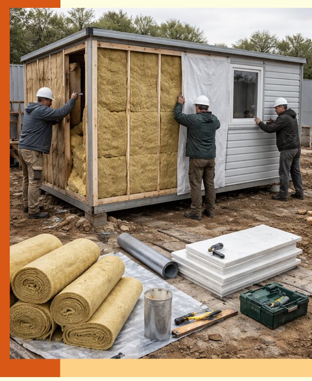 Утепление строительной бытовки под ключ в Малоярославце для любых условий