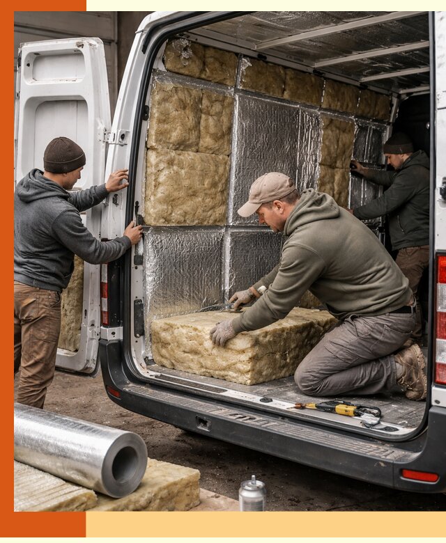Утепление фургона в Малоярославце: профессиональная теплоизоляция и шумоизоляция