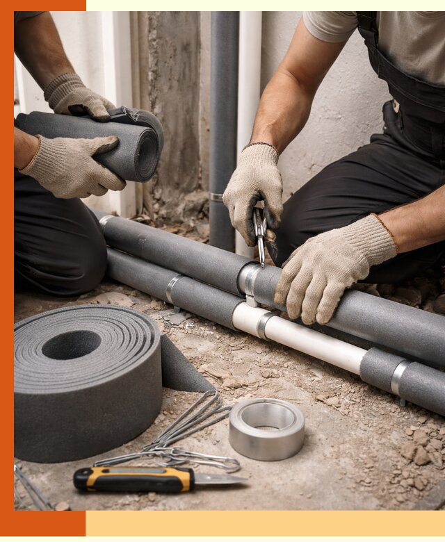 Утепление труб водоснабжения в Малоярославце — монтаж и защита сети