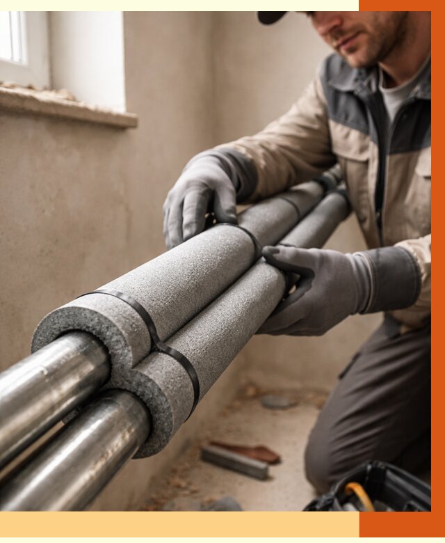 Утепление труб отопления в Малоярославце от 2947 руб. за м² — услуги под ключ | ТепломастерМлр