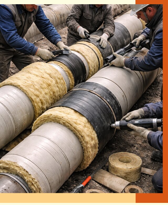 Утепление трубопровода в Малоярославце под ключ от 1913 руб. — надежно и выгодно | ТепломастерМлр