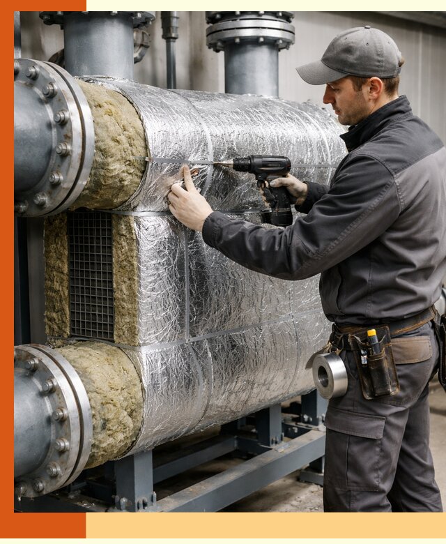 Утепление теплообменника в Малоярославце — профессиональная теплоизоляция оборудования