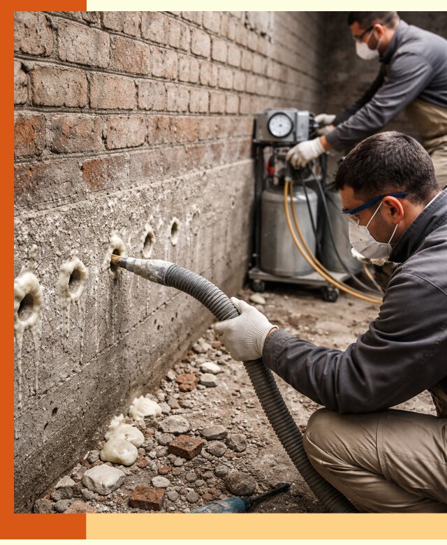 Заполнение колодцевой кладки ППУ в Малоярославце быстро и герметично