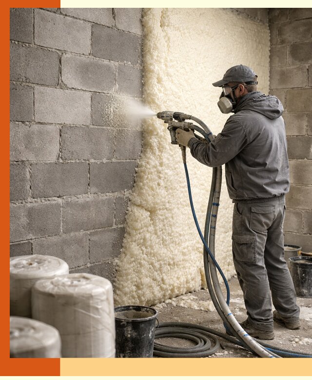 Утепление блочной стены ППУ в Малоярославце качественно и надёжно