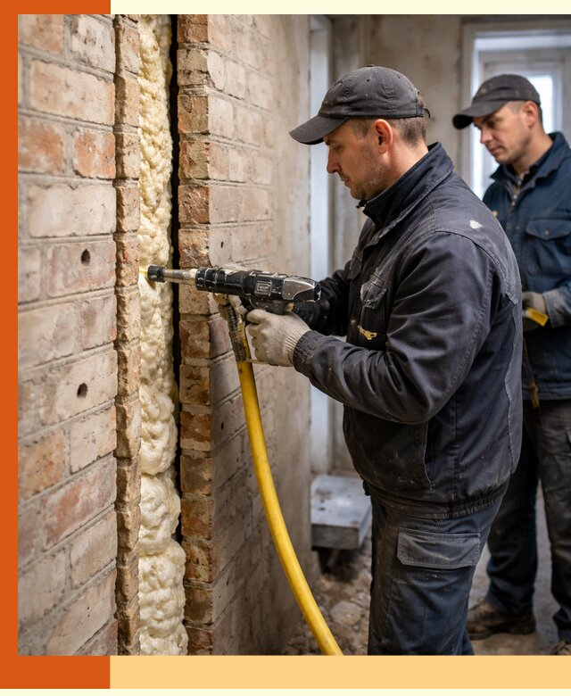 Межстеновое утепление пенополиуретаном в Малоярославце