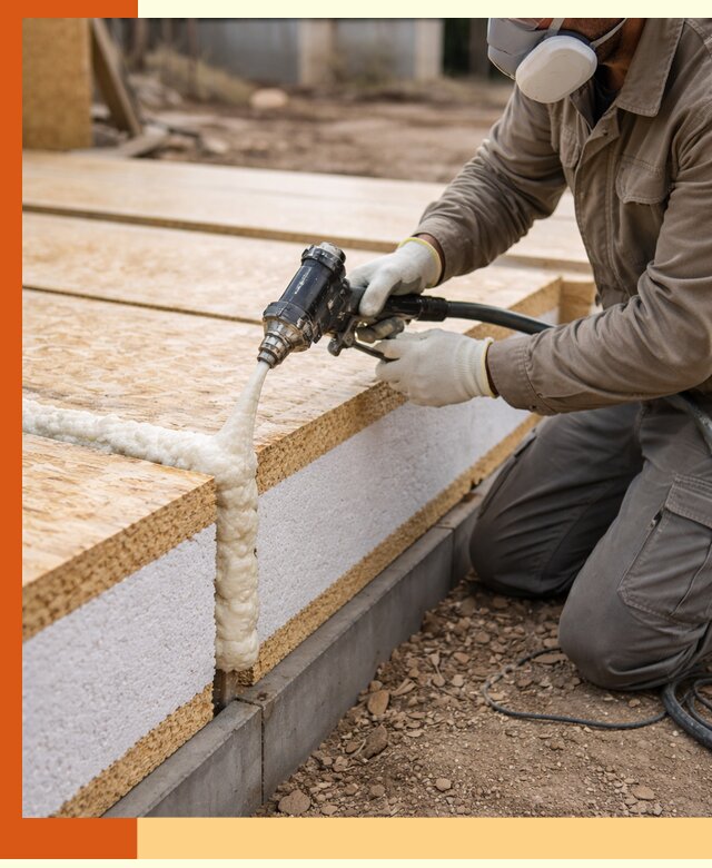 Утепление СИП-панелей пенополиуретаном (ППУ) в Малоярославце