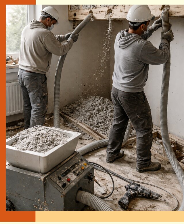 Заполнение пустот перекрытий пеной и наполнителями в Малоярославце