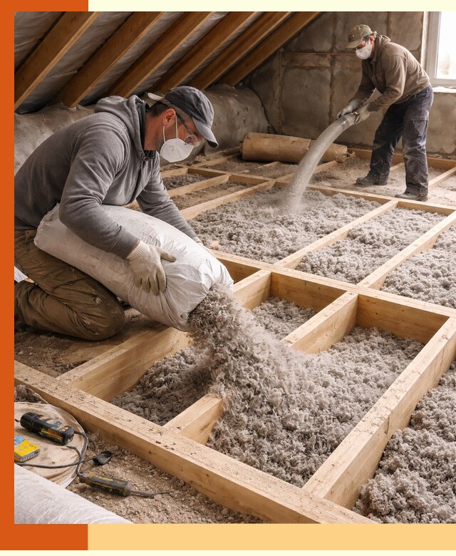 Заполнение полостей чердачного перекрытия в Малоярославце качественно и надёжно