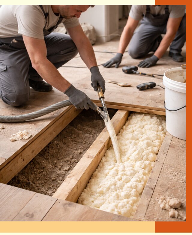 Заполнение пустот пола в Малоярославце от 2792 руб. — утепление пустот пола под ключ | ТепломастерМлр