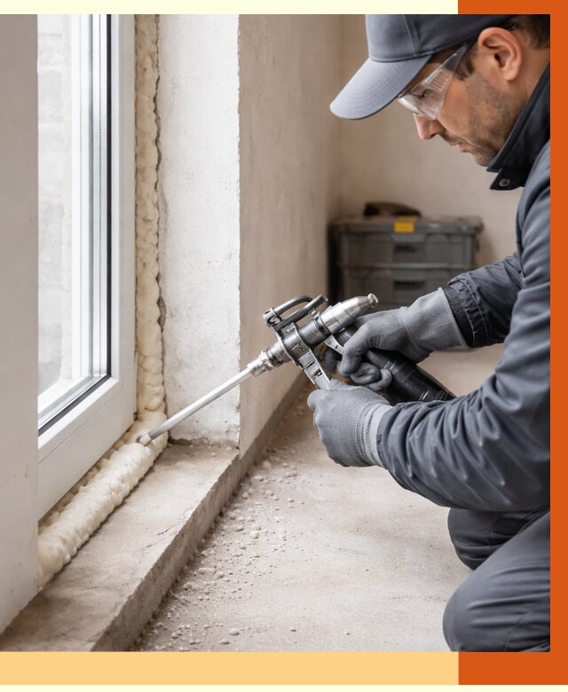 Герметизация стыков ППУ в Малоярославце от 1706 руб. за м2 — утепление примыканий под ключ | ТепломастерМлр