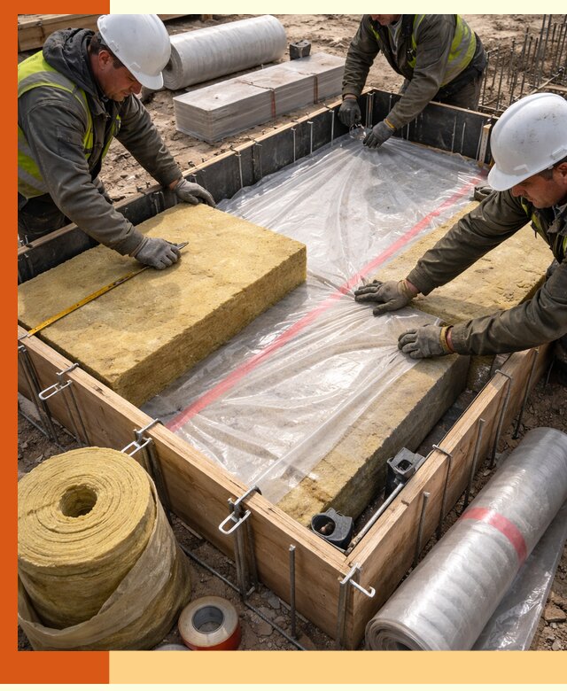 Теплоизоляция опалубки для строительства в Малоярославце