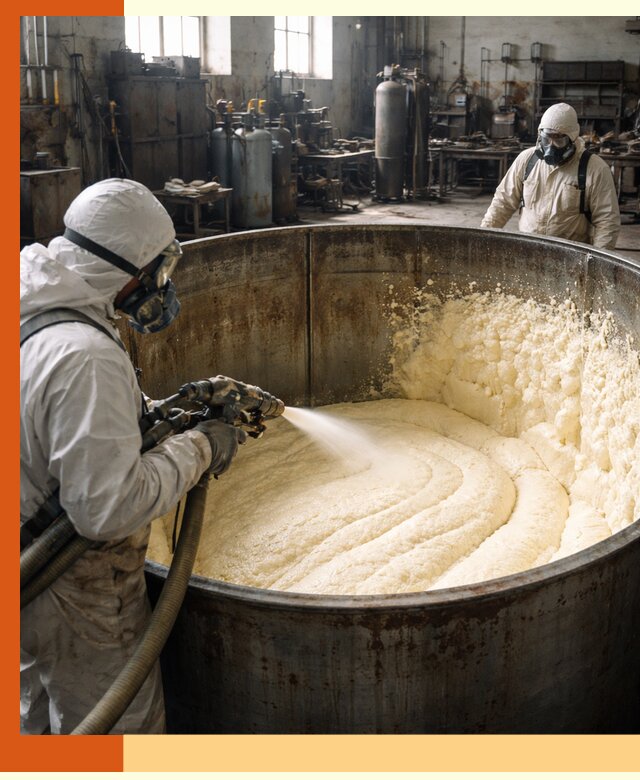 Заливка ппу в емкости с полной изоляцией и герметизацией в Малоярославце