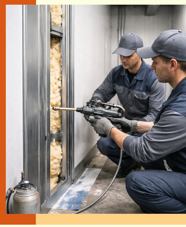 Заполнение пустот холодильных панелей в Малоярославце специализированной пеной