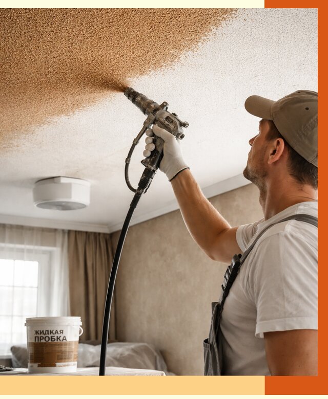 Утепление потолка жидкой пробкой в Малоярославце от 3620 руб. | ТепломастерМлр