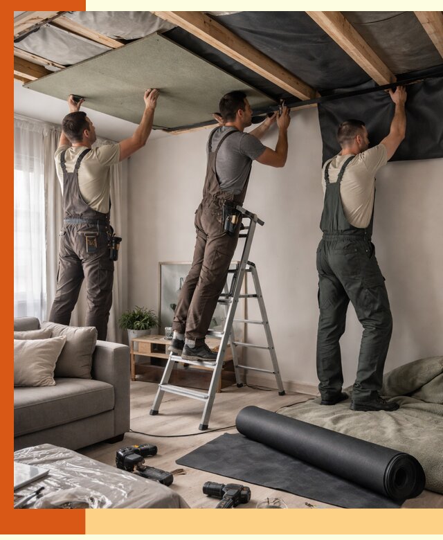 Шумоизоляция потолка в Малоярославце — профессиональное устранение шумов