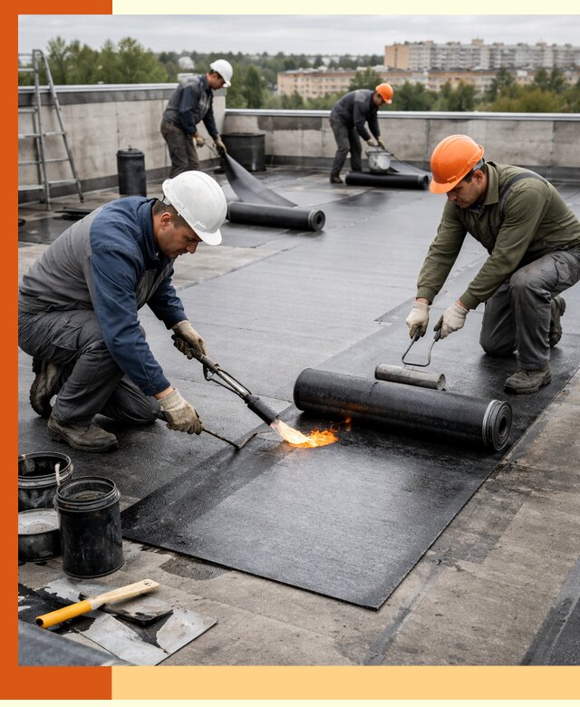 Профессиональная гидроизоляция плоской кровли в Малоярославце