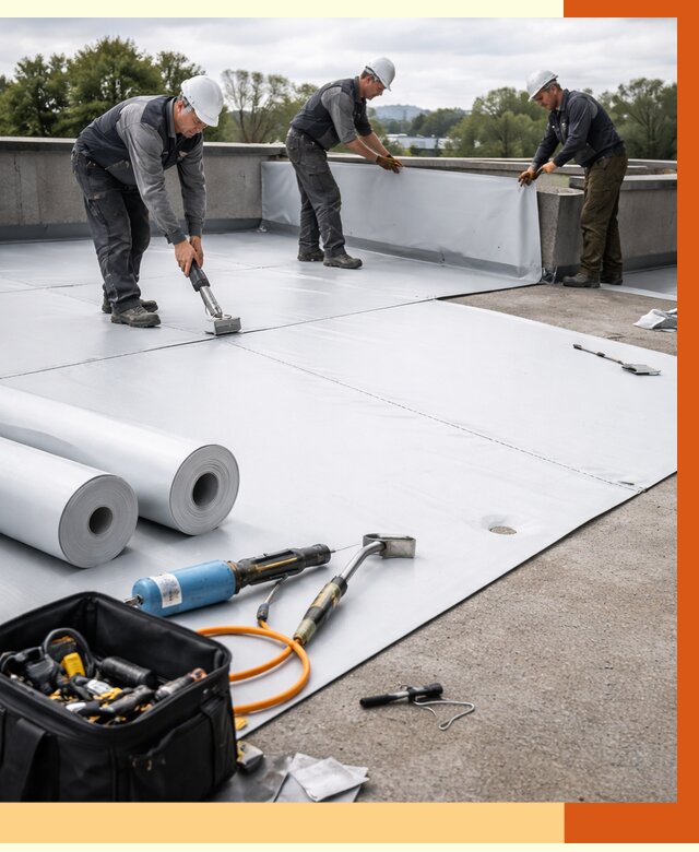 Гидроизоляция мембранной кровли в Малоярославце от 7757 руб./м² — профессионально | ТепломастерМлр