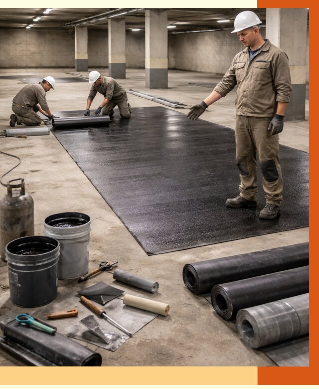 Гидроизоляция паркинга в Малоярославце от 1241 руб/м² — профессиональная защита | ТепломастерМлр