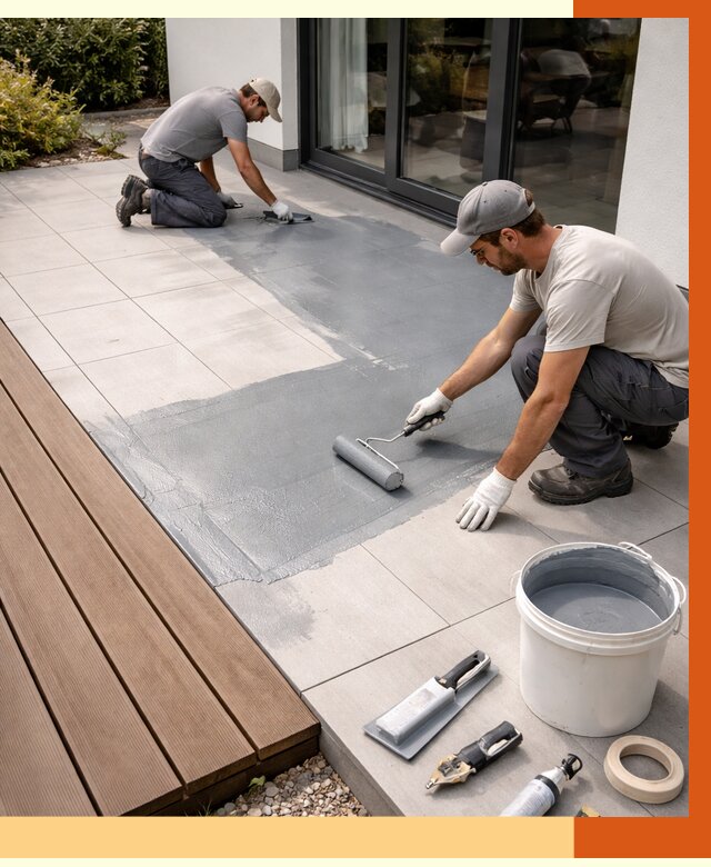 Гидроизоляция террасы в Малоярославце под ключ от 7757 руб./м² | ТепломастерМлр