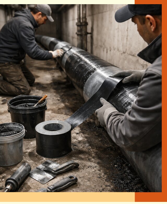 Гидроизоляция труб в Малоярославце от 2586 руб. — профессиональная герметизация | ТепломастерМлр