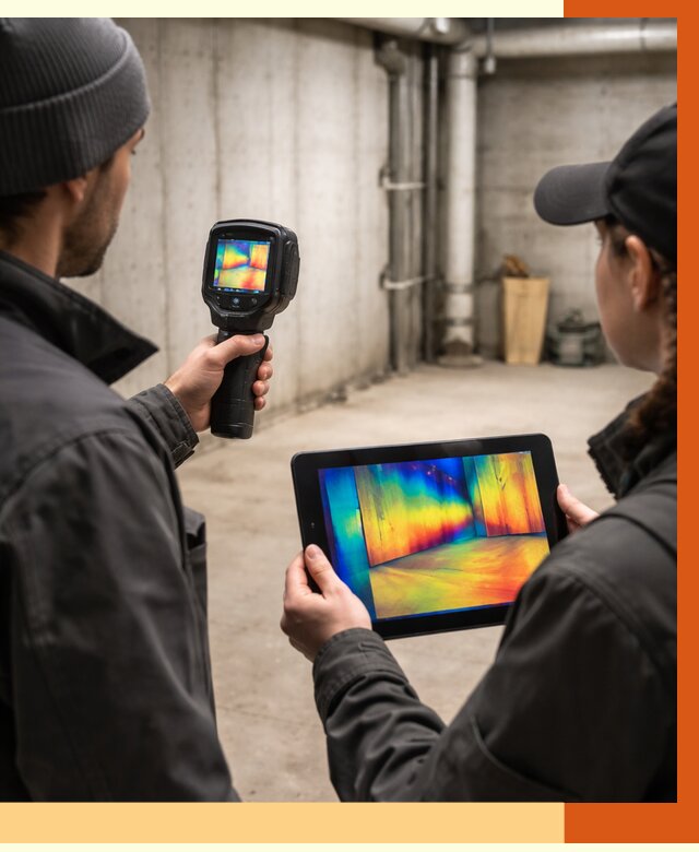 Тепловизионное обследование подвала в Малоярославце от 4654 руб. — проверка гидроизоляции | ТепломастерМлр